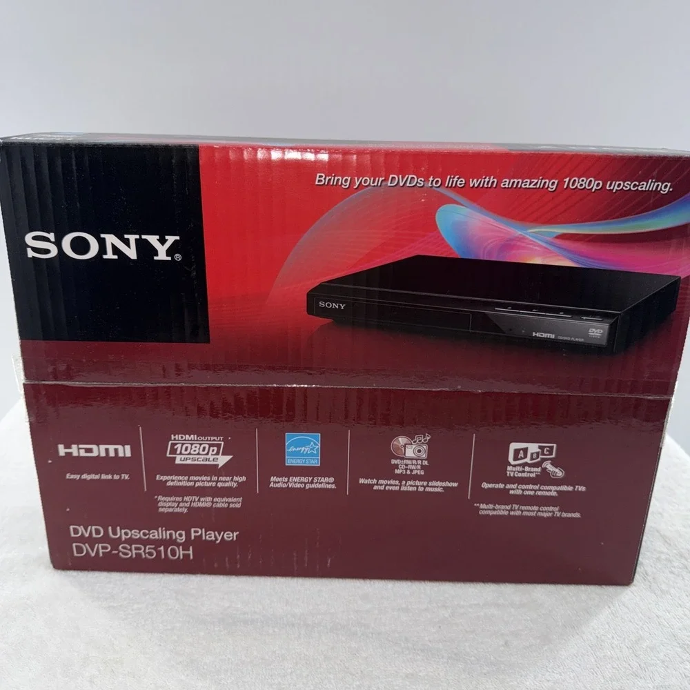 Sony DVP-SR510H Upscaling HDMI 1080p Full HD DVD Player Factory Sealed NIB